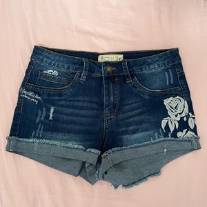 COPY - Denim jean floral shorts